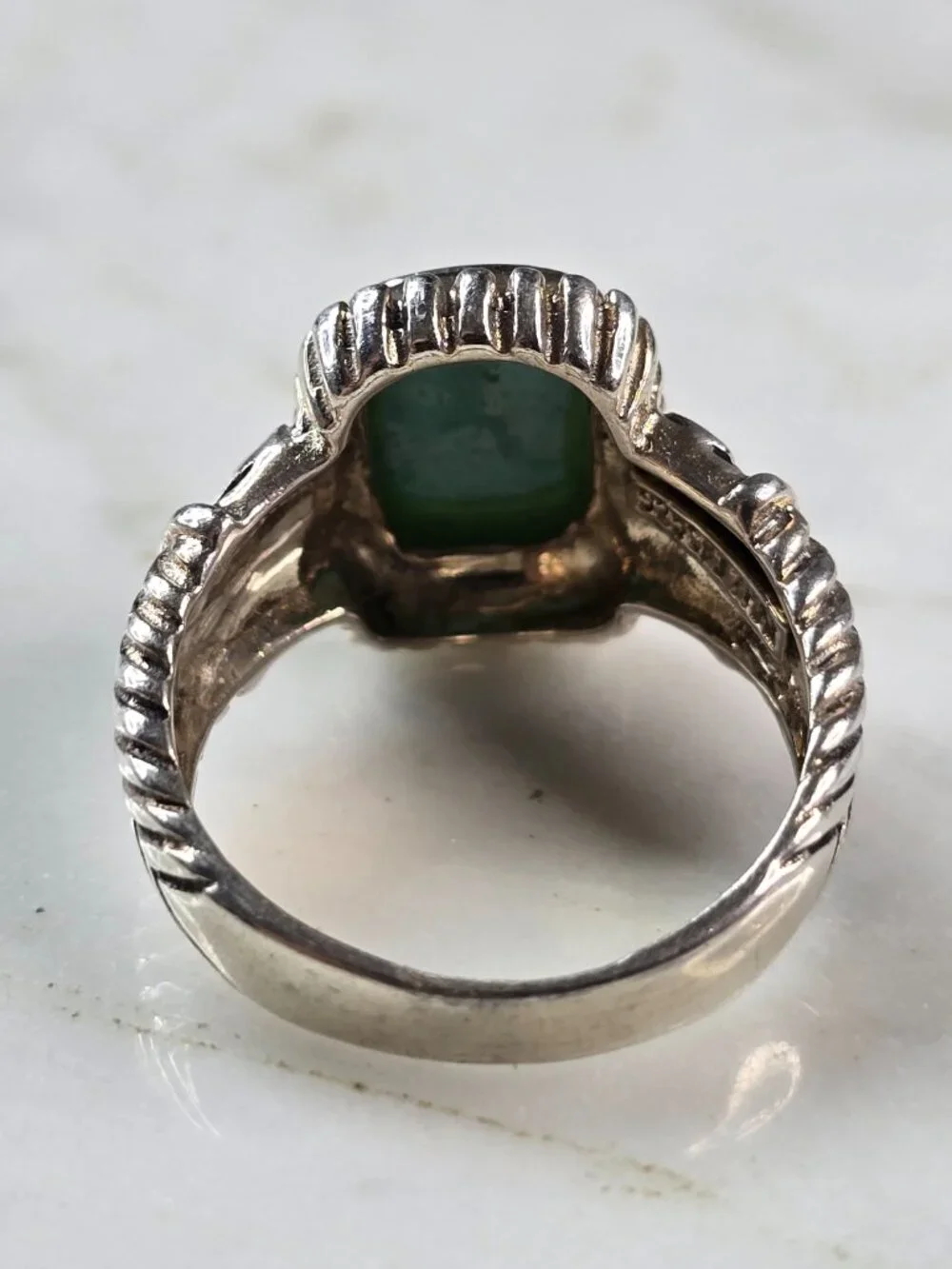 Womens Vintage Estate Sterling Silver Southwestern Turquoise Ring 5.8g E628